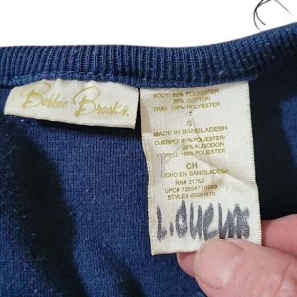 Bobbie Brooks Womens Embellished Patchwork Velvet Long Sleeve Tunic Top Blue CH - Picture 5 of 5